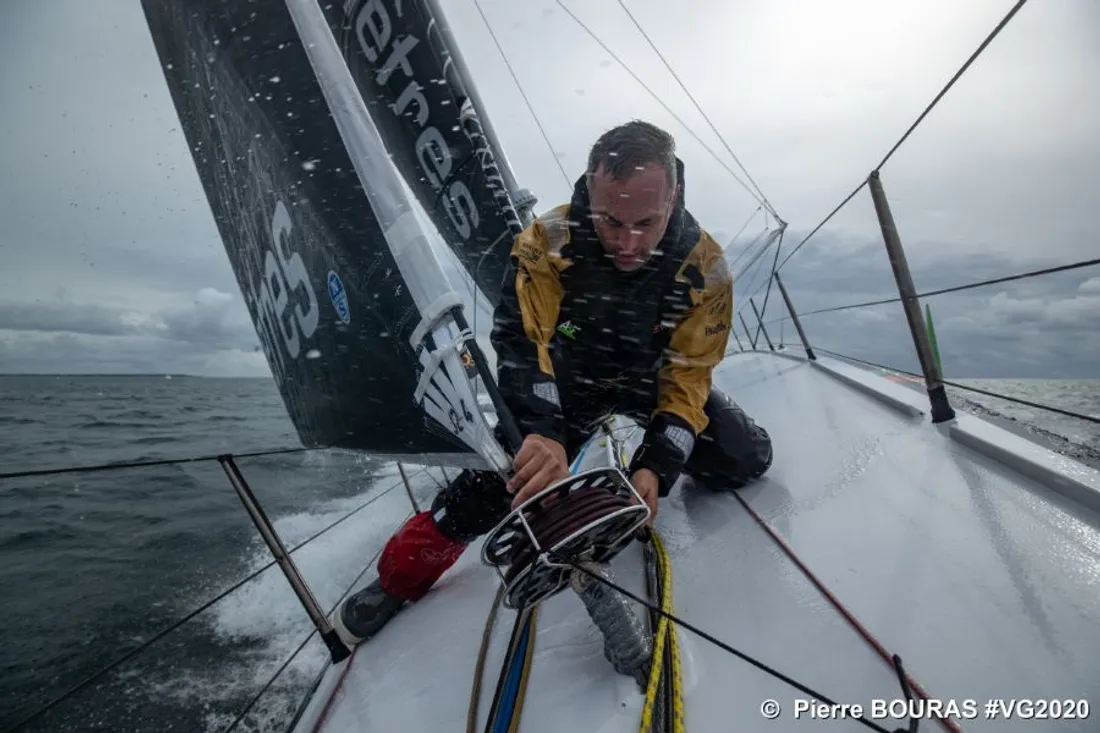 Fabrice Amedeo à l'entraînement avant son Vendée Globe 2020